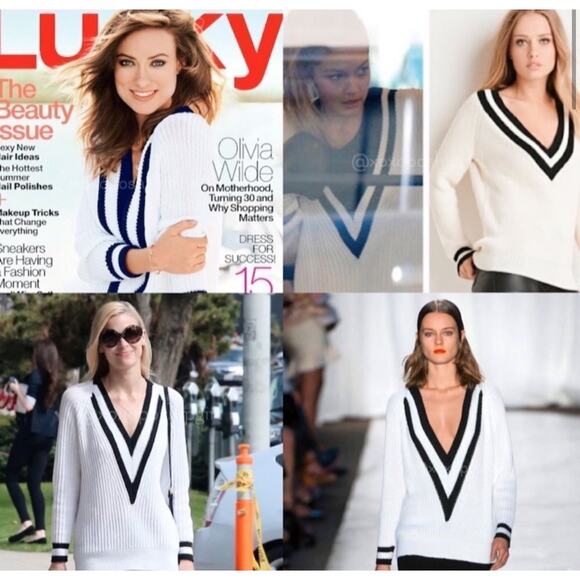 Rag & Bone Talia White V-Neck Oversized Sweater Size S Slouchy Soft Knit - Picture 6 of 6